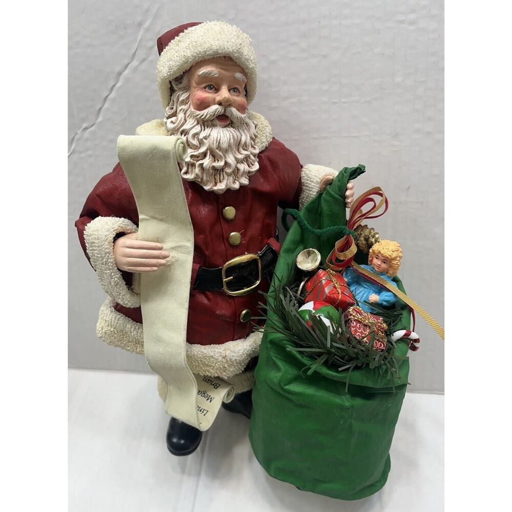 San Francisco Music Box Co Santa Claus Coming to Town Figurine Decor~ Bag & List - Picture 4 of 10